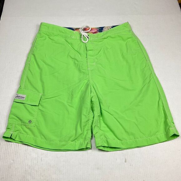 Polo Ralph Lauren Mens Swim Trunks Bright Green Shorts Mesh Drawstring Large - Picture 1 of 11